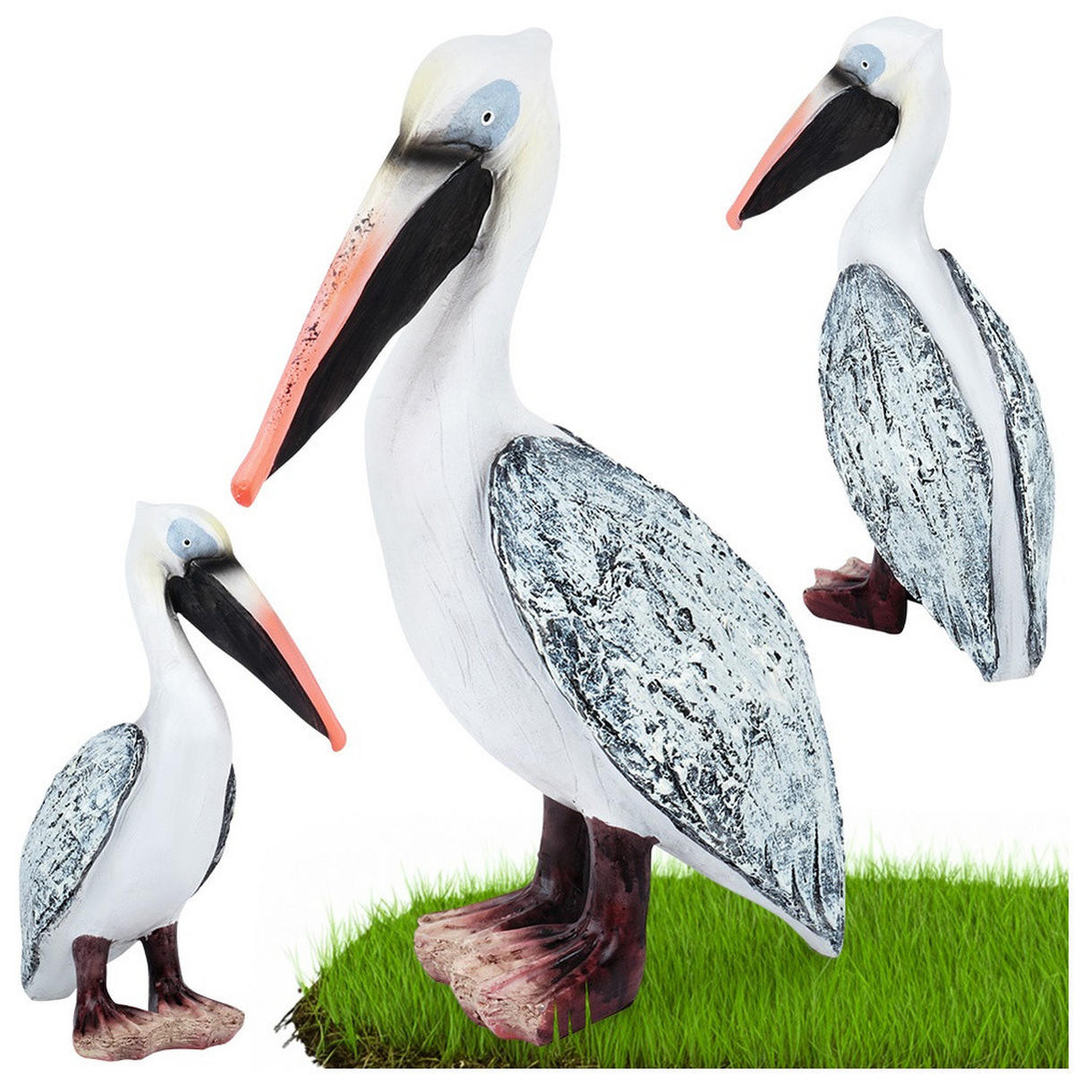 GARTENFIGUR Reiher Kunststein 28,5 cm Mehrfarbig - Multicolor, Stein (20.5/28.5/10.5cm) - ProGarden