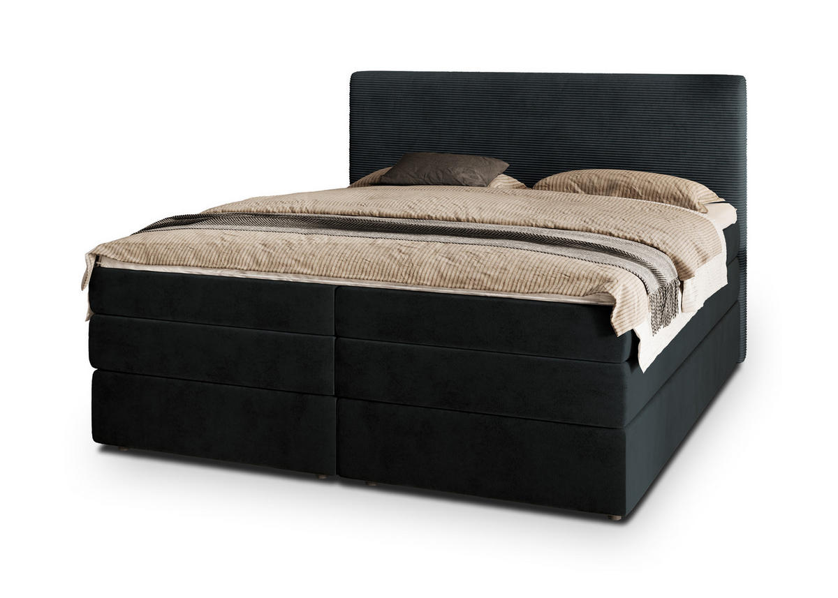 POSTEL BOXSPRING MATERN 160x200 cm, s matrací a úložným prostorem, černá - černá, kompozitní dřevo/textil (160/200cm) - MASSENO