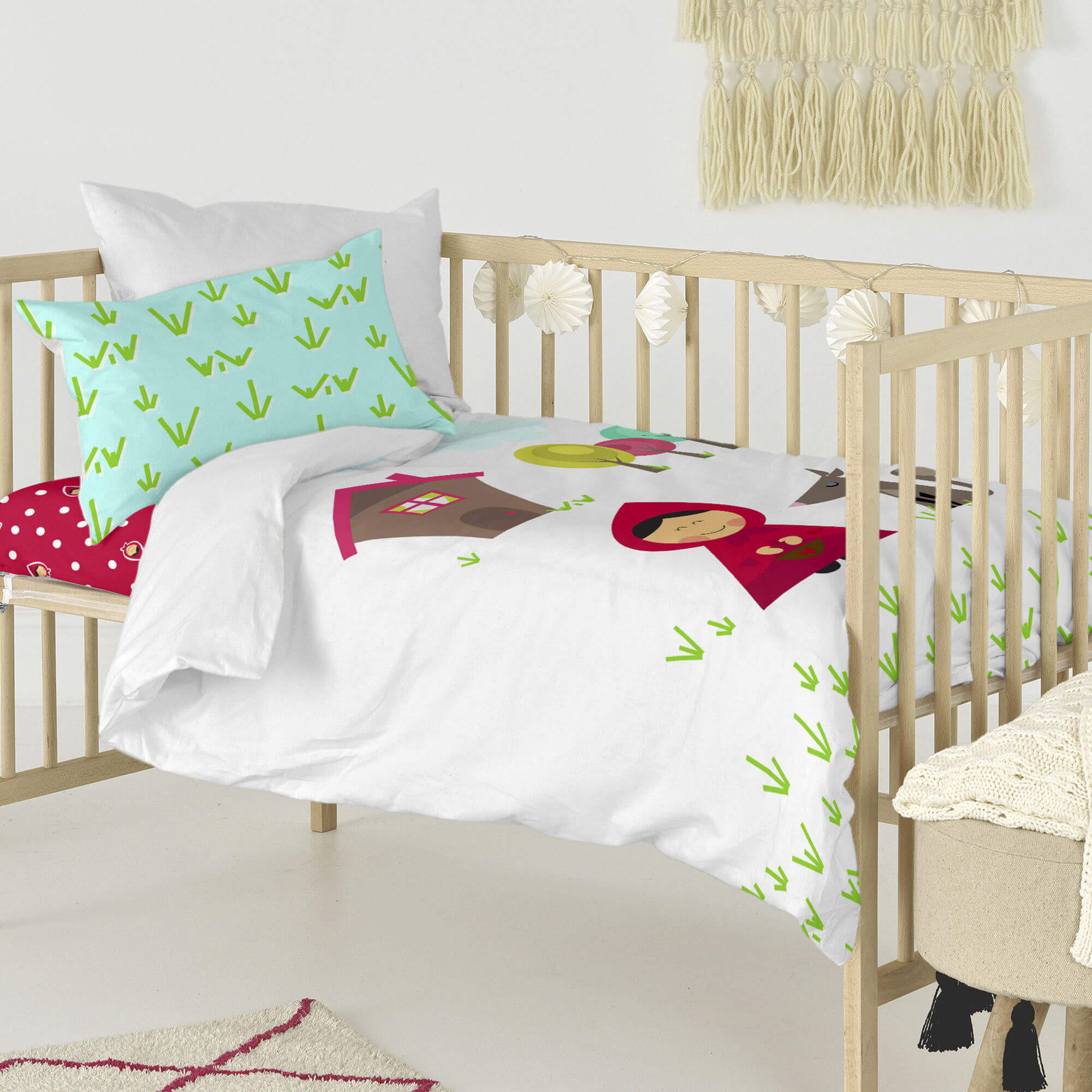 BETTBEZUG 2er-Set teiliges grandma 100x135 cm (kinderbett) mehrfarbig - Multicolor, Textil (100/135cm) - Happy Friday