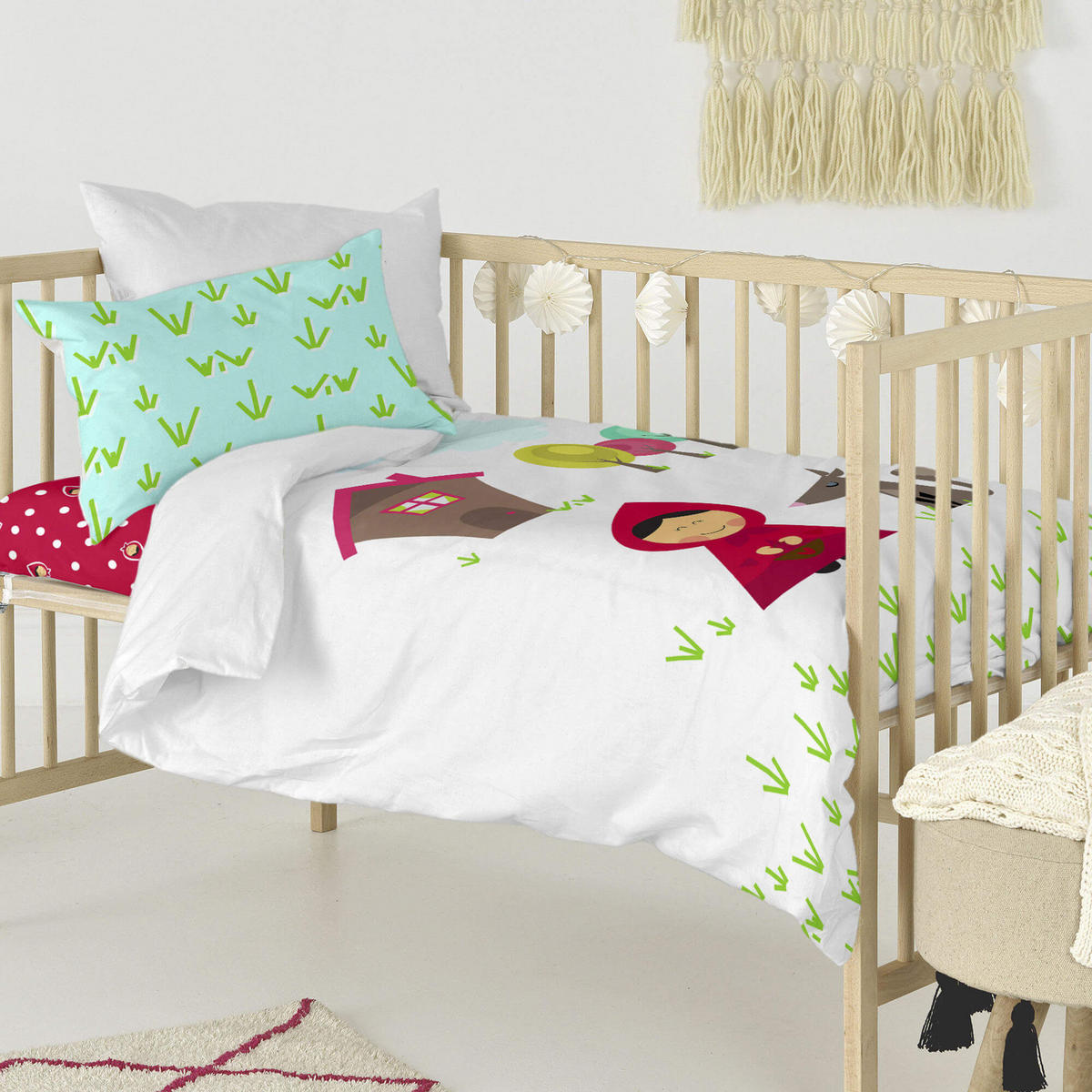 BETTBEZUG 2er-Set teiliges grandma 100x135 cm (kinderbett) mehrfarbig - Multicolor, Textil (100/135cm) - Happy Friday