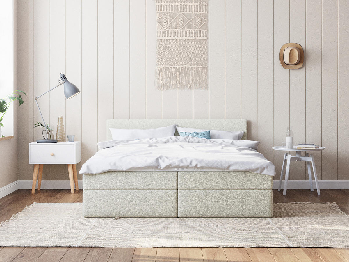 BOXSPRINGBETT ROTELLO 140x200 cm, Beige - Beige, Textil (140/200cm) - Fedve