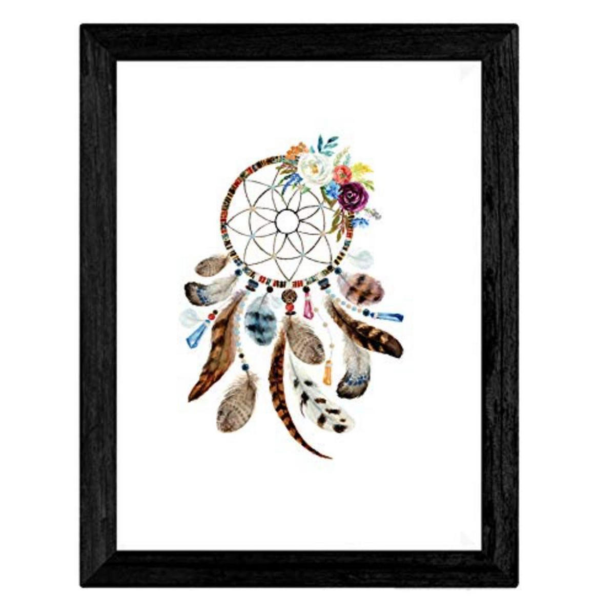 POSTER Set mit 4 bunte und böhmische A4 Schwarzer Rahmen - Schwarz, Papier (29.7/3cm) - Nacnic