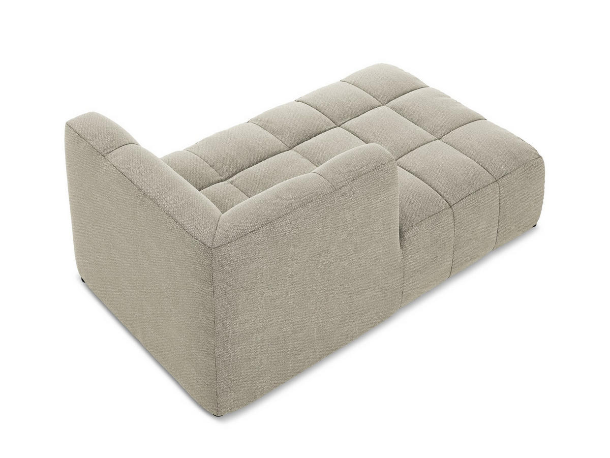 SOFAELEMENT Links Bouclé Stoff Grau - Taupe/Schwarz, Holzwerkstoff/Kunststoff (101/77/175cm) - Makamii
