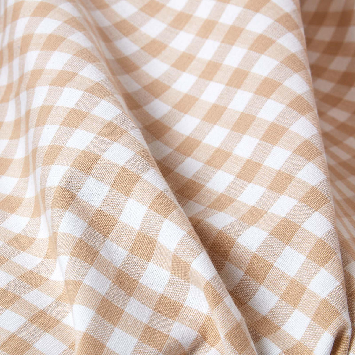 ÜBERWURF 150/200 cm, Vichy Karo 100% Baumwolle - Beige, Textil (150/200cm) - Homescapes