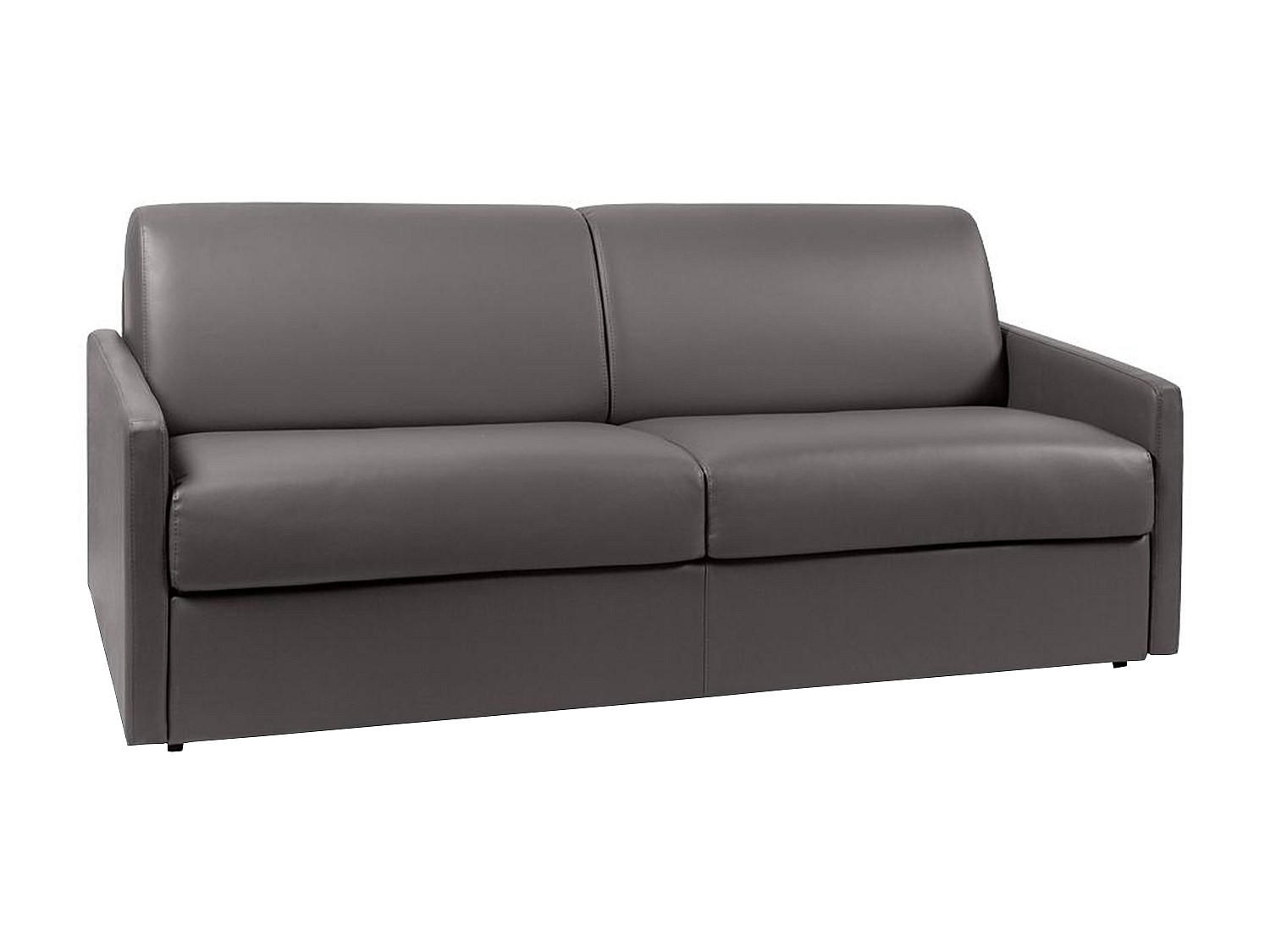 SCHLAFSOFA - 4 Personen - kunstleder - grau Calife - Grau, Leder (190/85/223cm) - Vente-Unique