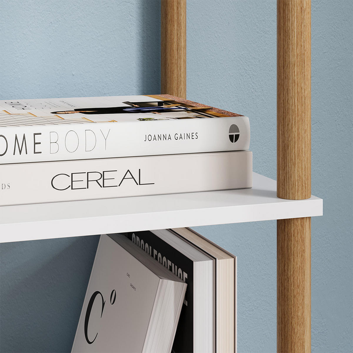 ROHOVÁ POLICE Bivio Bílá/borovice - bílá, kompozitní dřevo (30/133/30cm) - Vicco