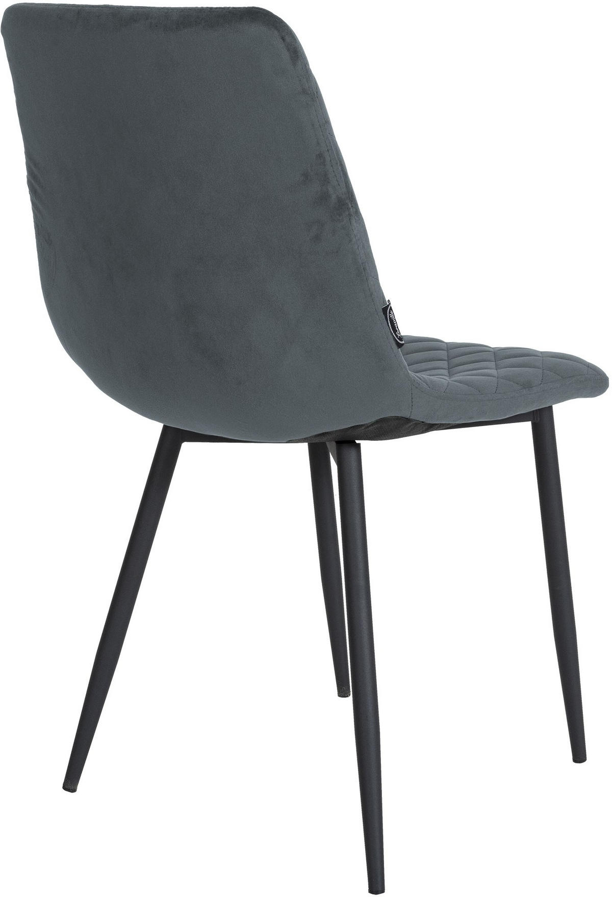 STUHL Samt dunkelgrau - Dunkelgrau/Schwarz, Textil/Metall (45/83/57cm) - CLP