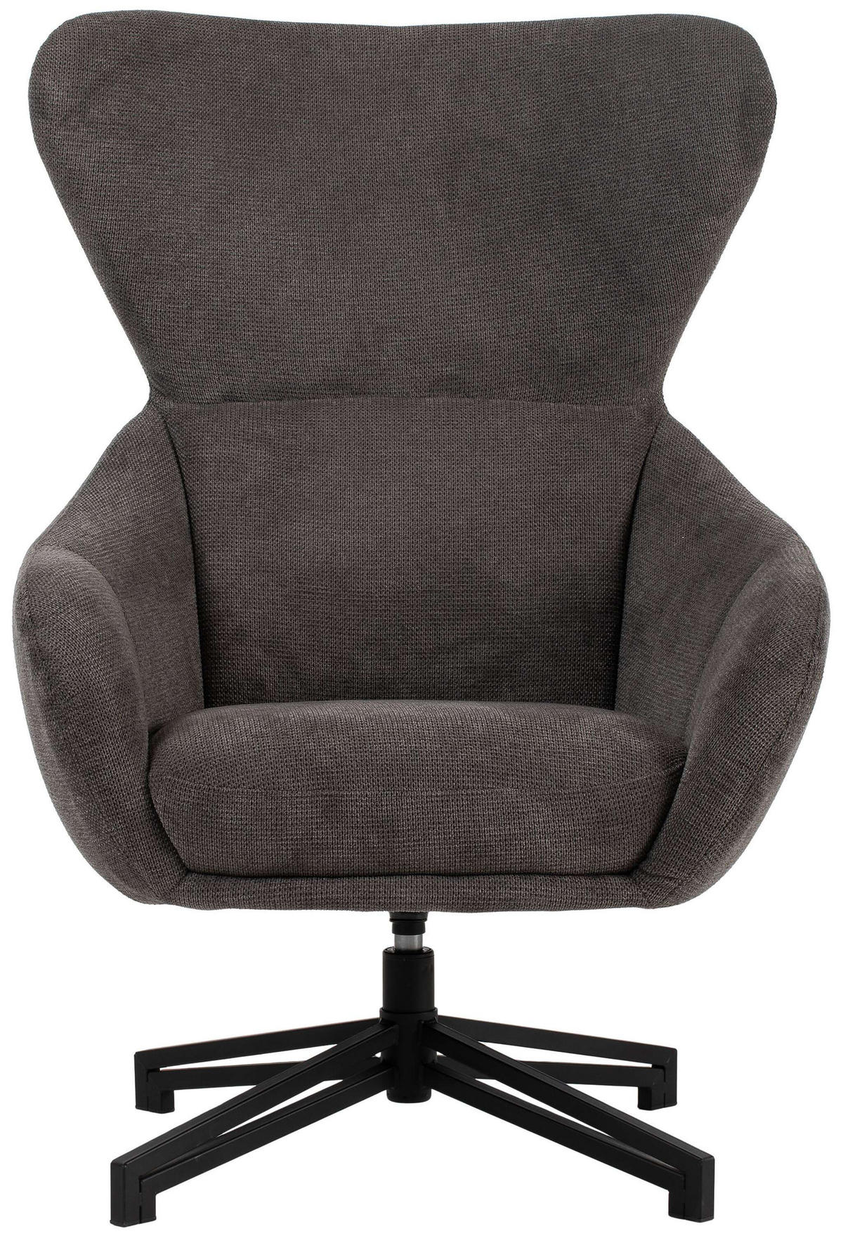 OHRENSESSEL Marconia dunkelgrau drehbar - Dunkelgrau/Schwarz, Textil/Metall (75/109/80cm) - Mr. Deko
