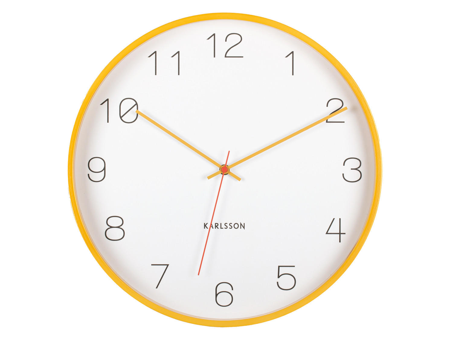 WANDUHR Joy Gelb 40/40/5 cm - Gelb, Holzwerkstoff (40/5/40cm) - Karlsson