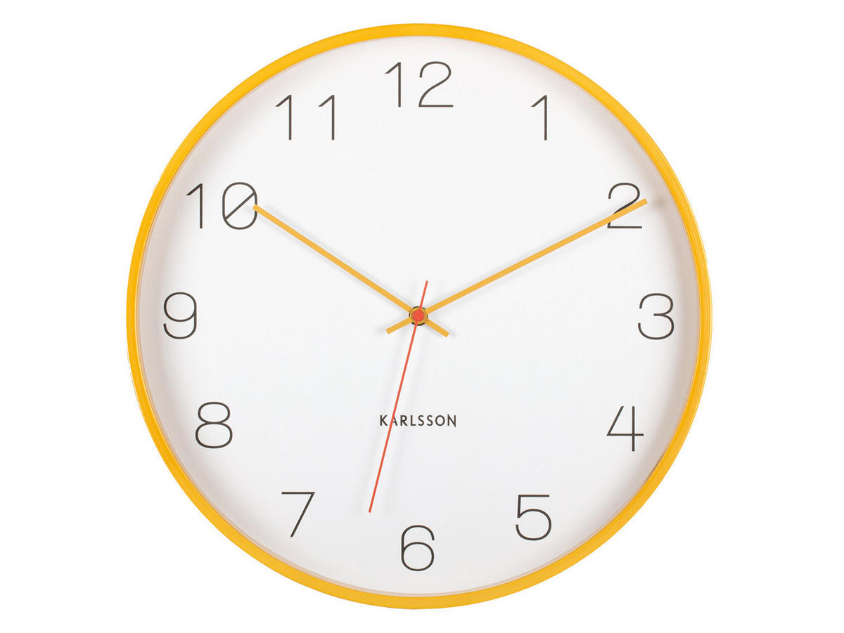 WANDUHR Joy Ø40 cm - Gelb, Holz (40/40/5cm) - Karlsson