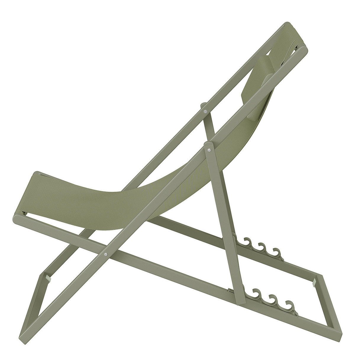 LIEGESTUHL - Stahl / Polyrattan - 2er-Set - Salbeigrün, Textil/Metall (63/93/104cm) - home24