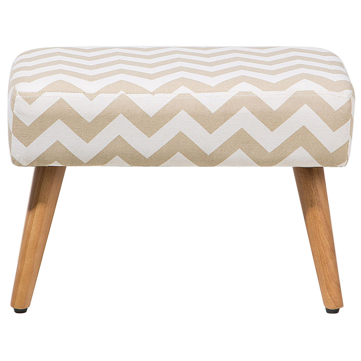 HOCKER Takoma 30/50/35 cm - Beige/Weiß, Naturmaterialien/Textil (50/35/30cm) - Beliani