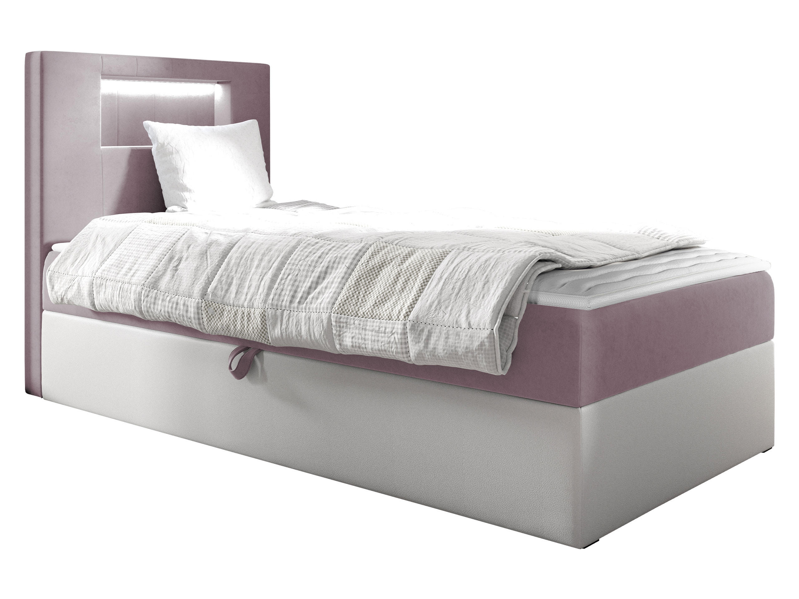 Mirjan24 Boxbett Weiß, Rosa 100x200 cm