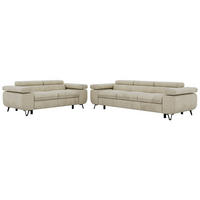 SEDACÍ SOUPRAVA PETER 2+3 - Béžová Samet - černá/béžová, kov/textil (262/76/99cm) - MKS
