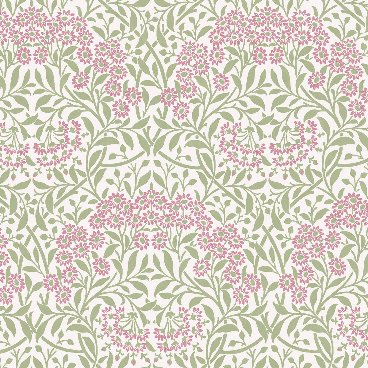 VLIESTAPETE Herbstaster 1000x52cm - Rosa/Grün, Papier/Kunststoff (52/1000cm) - William Morris at Home