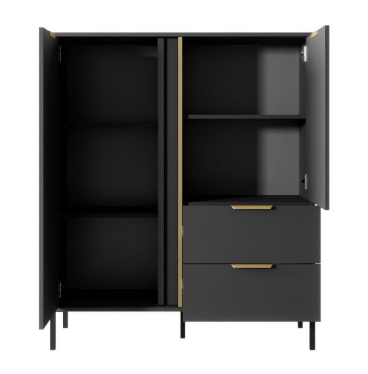 KOMMODE Anthrazit LARYSA Hoch - Graphitfarben, Holzwerkstoff (103.3/123.4/39.5cm) - Sepro Meble
