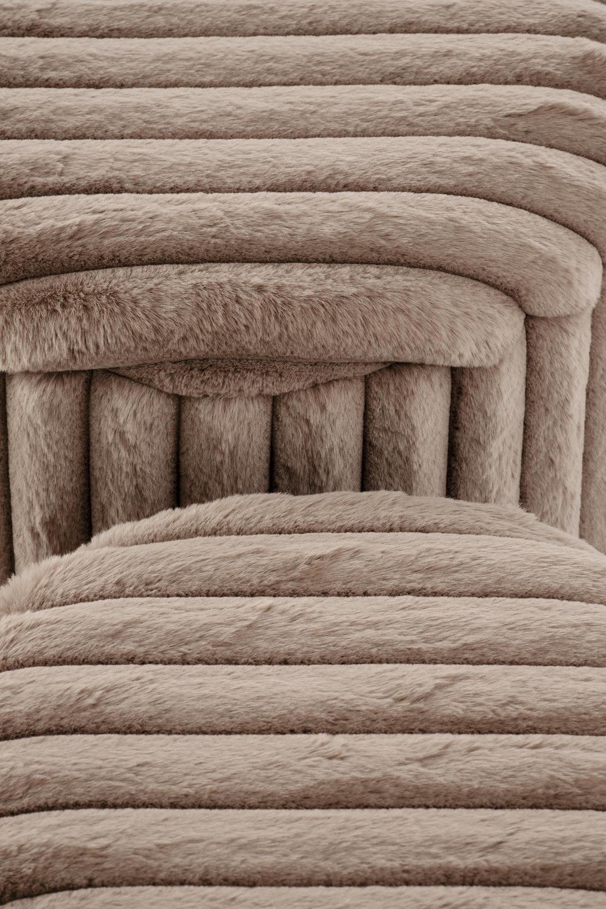 Pouf-Set der gepolsterten AUREA Cappuccino - Cappuccino, Textil (40/45/40cm) - Lookway