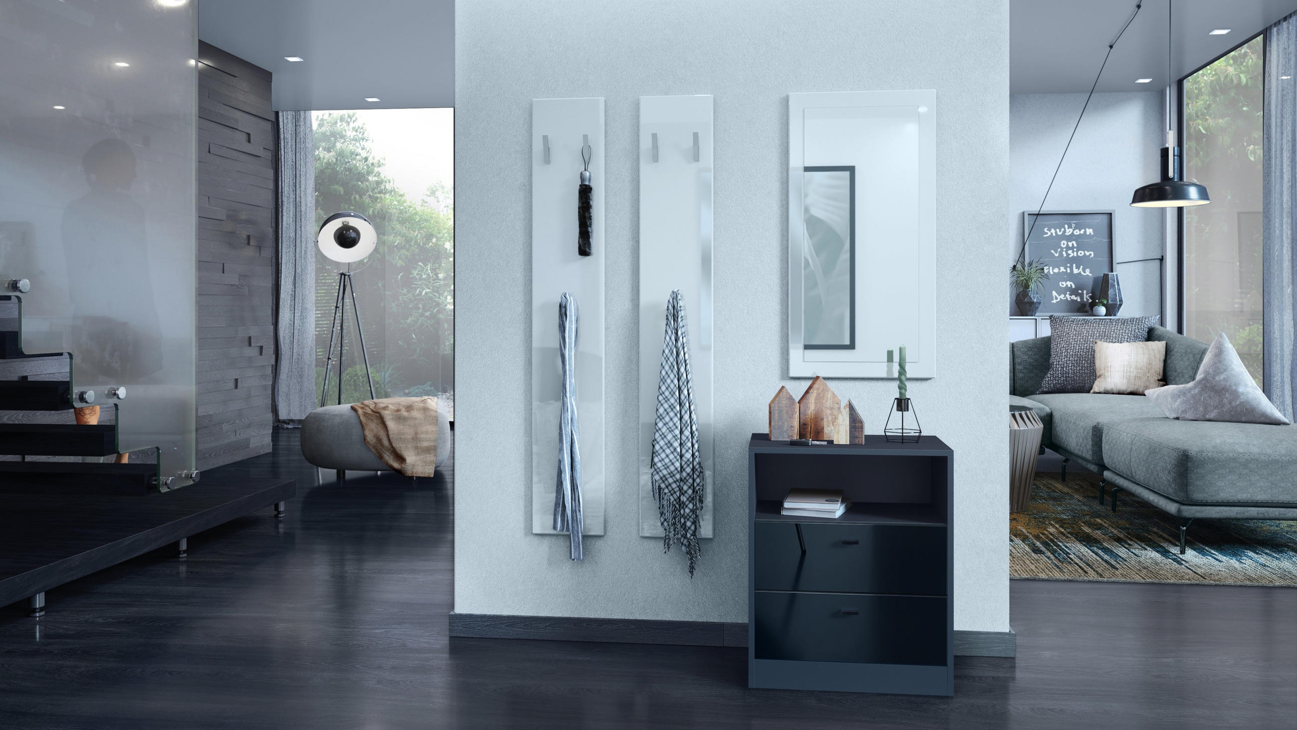 KOMMODE Pino Fronten in Schwarz Hochglanz - Schwarz Hochglanz, Holzwerkstoff (56/67.5/36cm) - Vladon