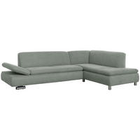 ECKSOFA mit Ottomane rechts Kaye Flachgewebe hellgrün - Hellgrün, Kunststoff (190/270cm) - 58aufmkessel