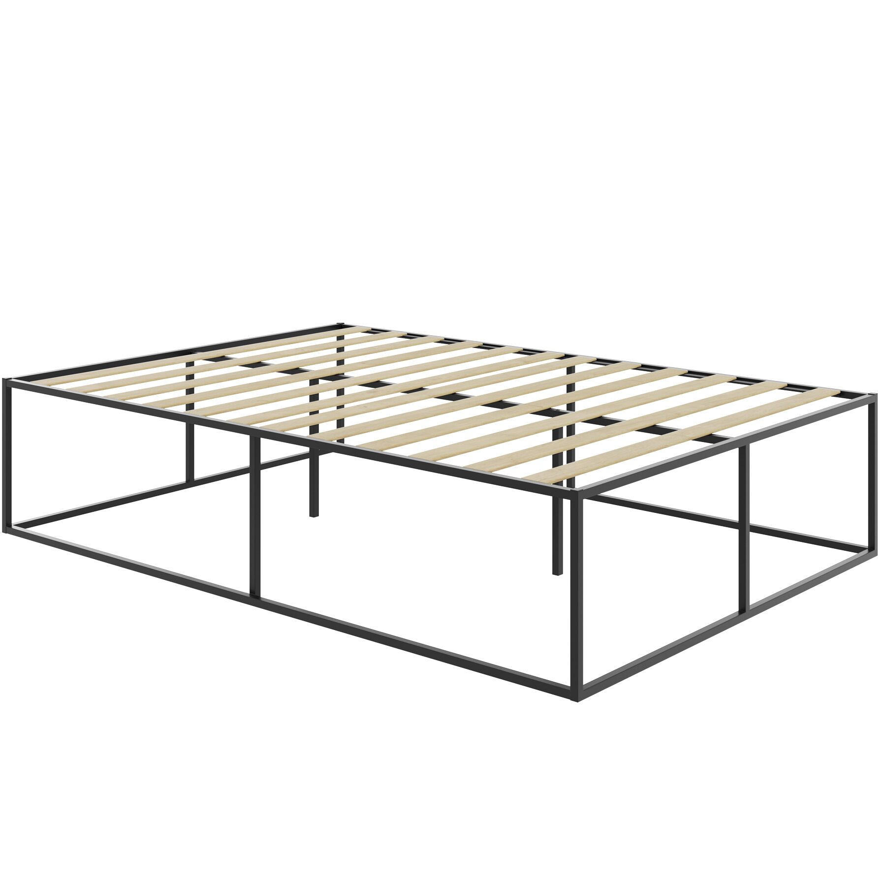 BETT Kyoto,Belastbarkeit 250 kg, bodenschonende Kunststoffkappen,schwarz - Schwarz, Metall - tectake