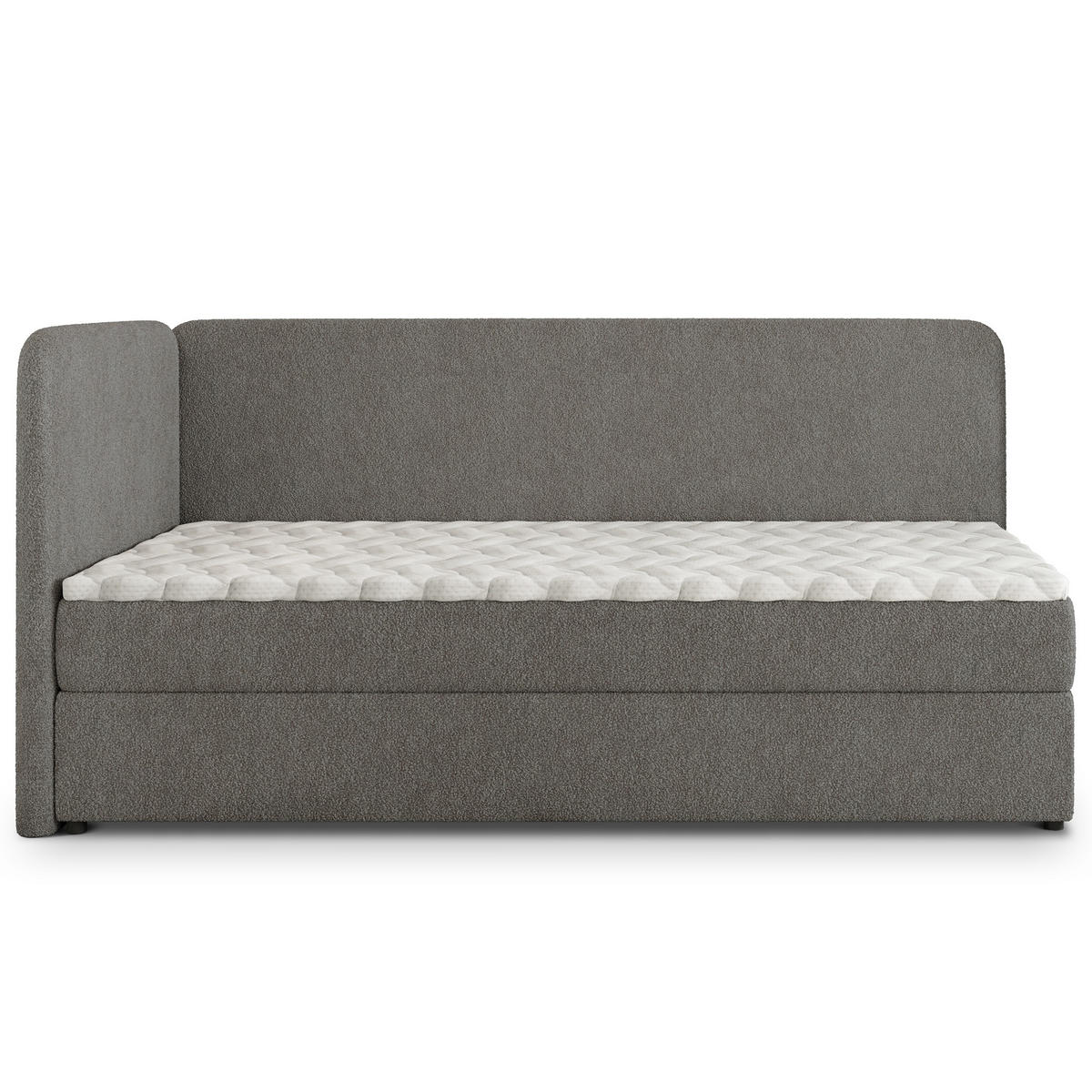 POSTEL BOXSPRING GINA 80x200 cm, s matrací a úložným prostorem, šedá - šedá, kompozitní dřevo/textil (80/200cm) - MASSENO