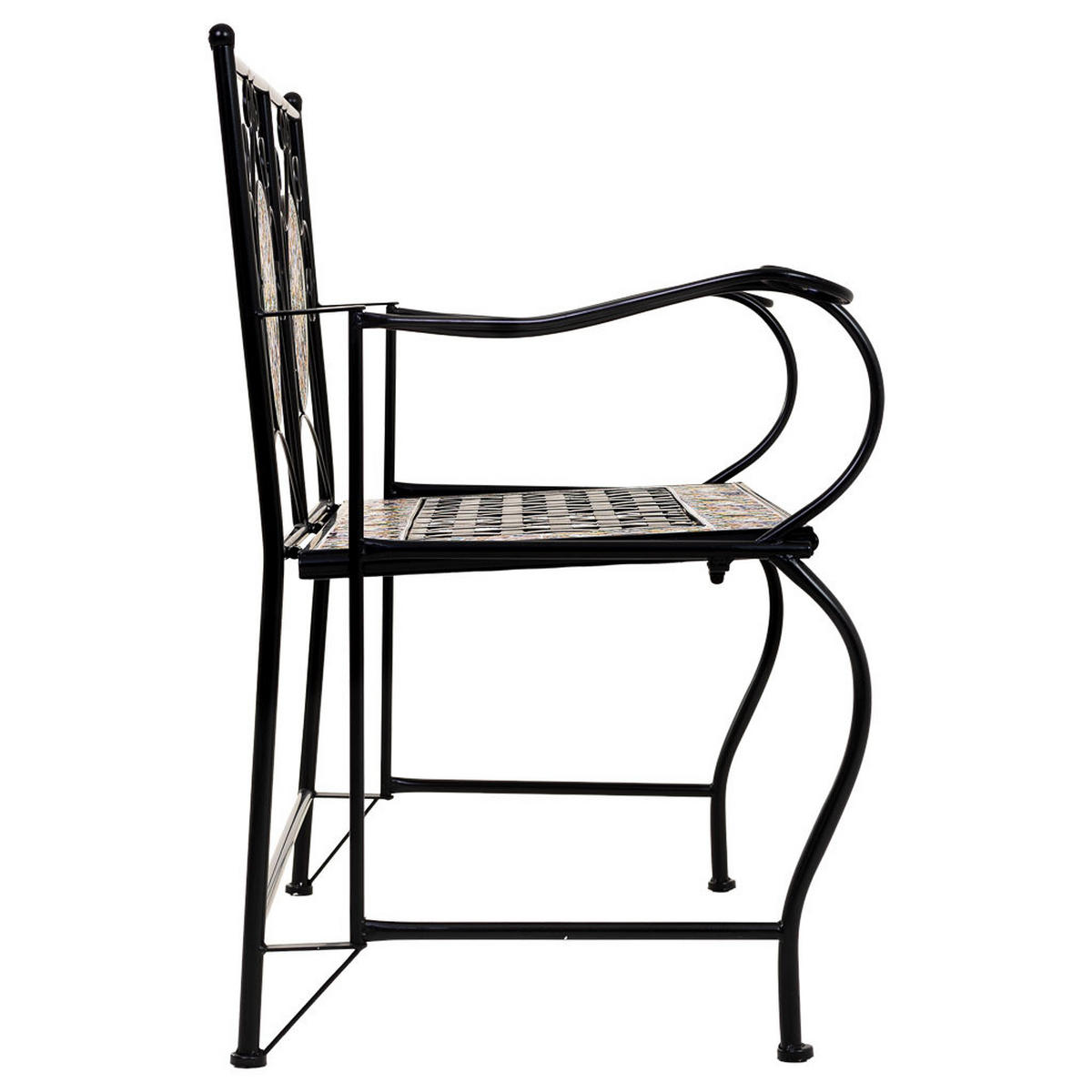 BANK, schwarz, 110x50x88cm - Schwarz, Metall (110/88/50cm) - Wanderlust