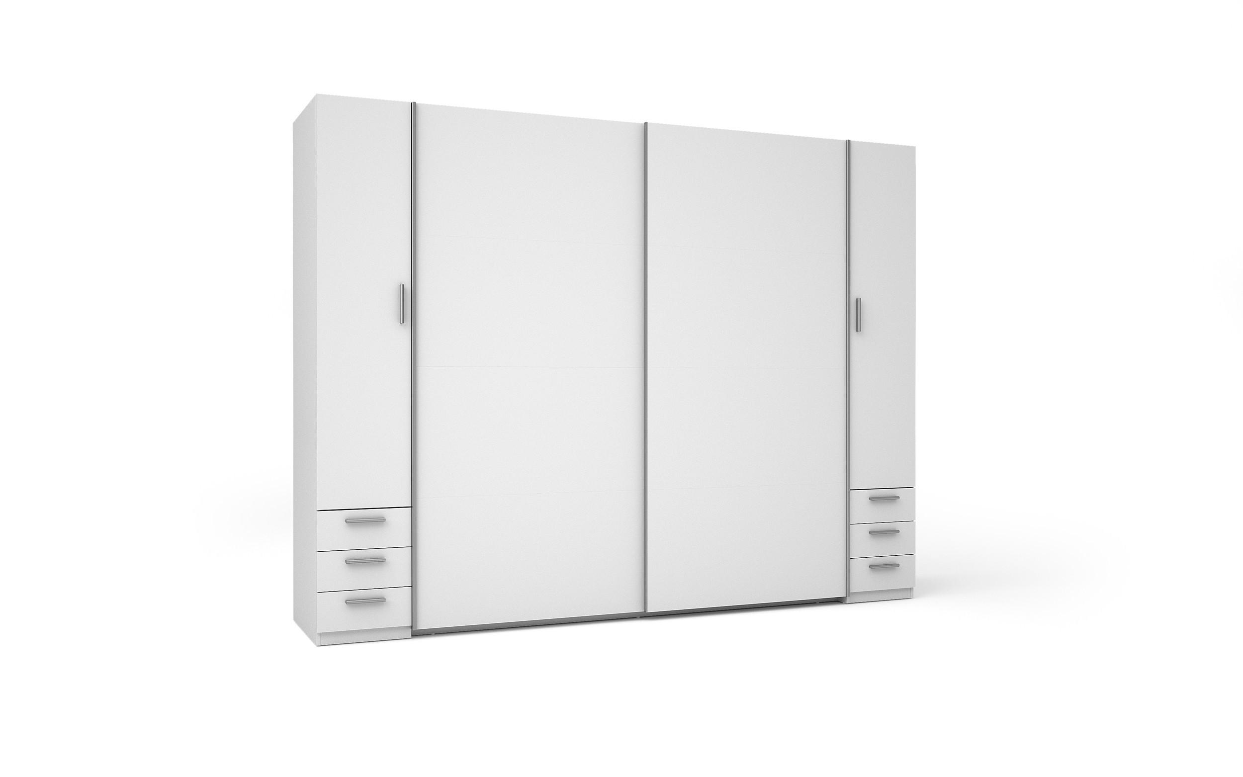 SCHWEBETÜRENSCHRANK AMAREN 269,6/207,6/61,4cm 2-türig mit Spiegel Weiß - Weiß, Holzwerkstoff (269.6/207.6/61.4cm) - MASSENO