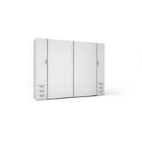 SCHWEBETÜRENSCHRANK AMAREN 269,6/207,6/61,4cm 2-türig mit Spiegel Weiß - Weiß, Holzwerkstoff (269.6/207.6/61.4cm) - MASSENO