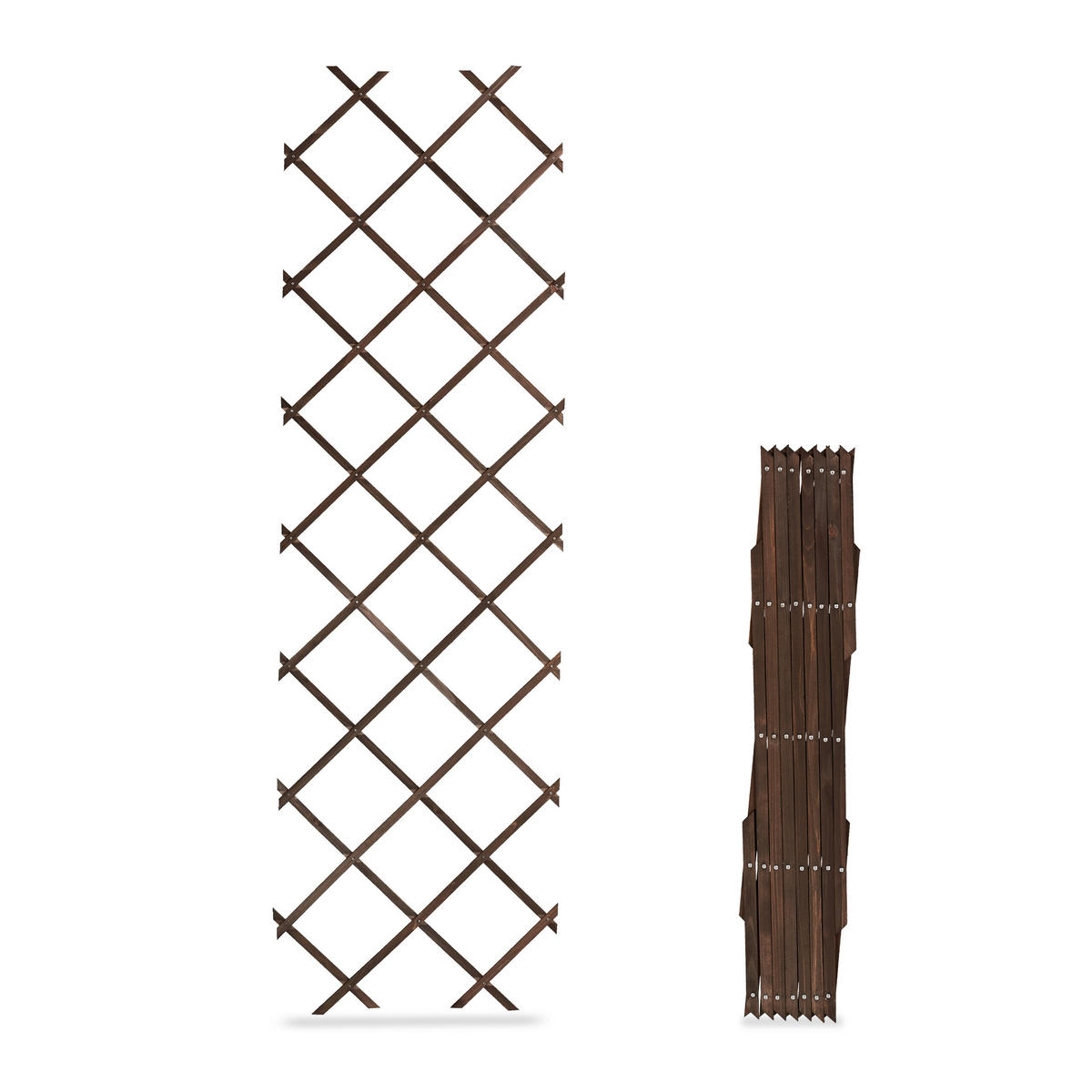 3XRANKGITTER - Braun, Holz (60/180/1.5cm) - Relaxdays