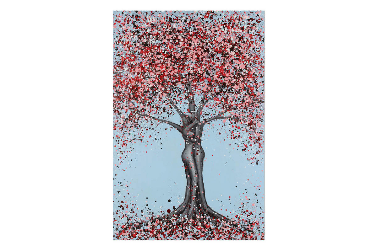 ACRYLBILD HANDGEMALT 60/90 cm - Blau/Pink, Holz/Textil (60/90cm) - KUNSTLOFT