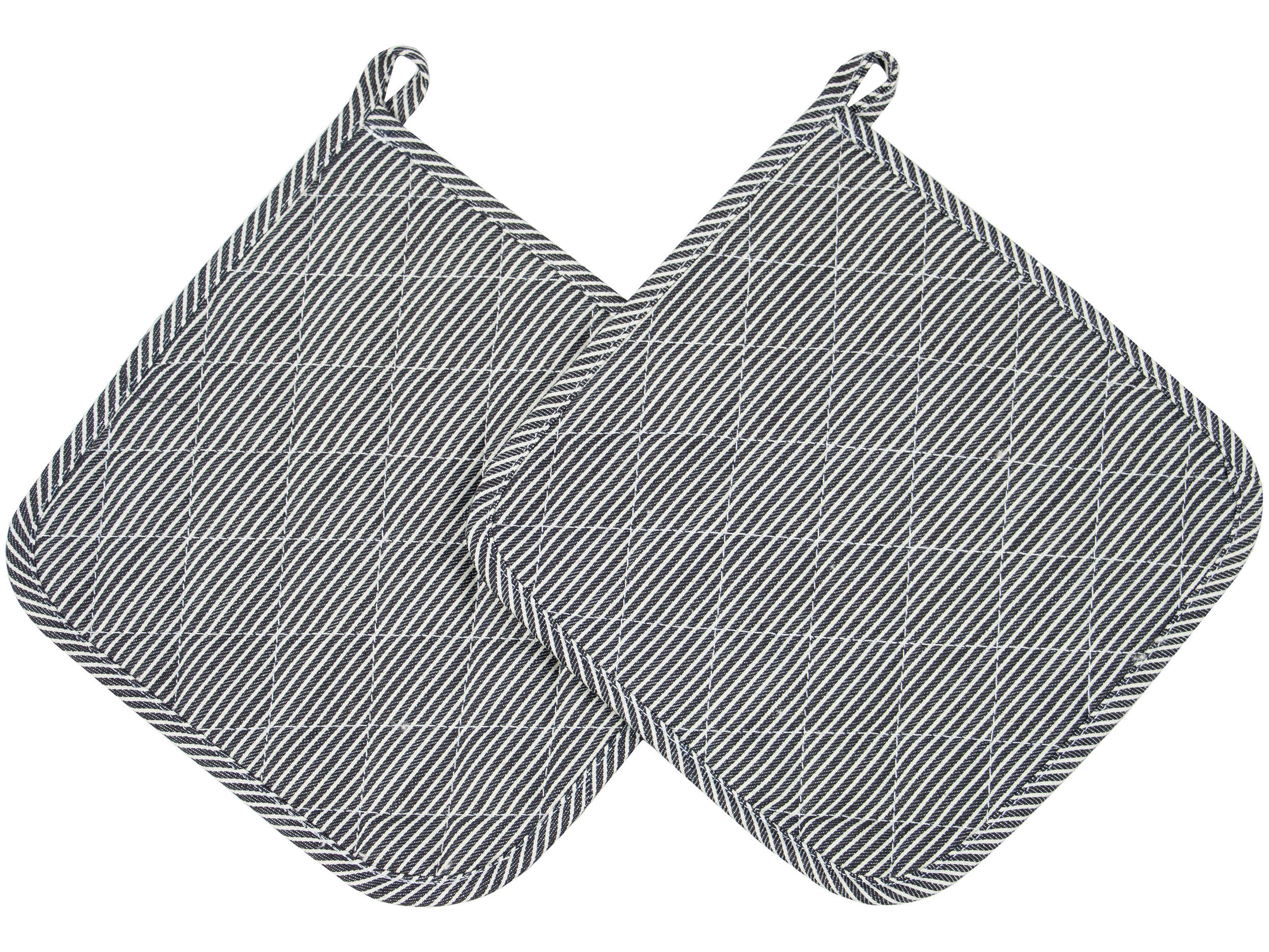 TOPFLAPPEN, 2er-Set, 24x24 cm, 100% Baumwolle, Grau - Schwarz/Weiß, Textil (24/24cm) - Zollner