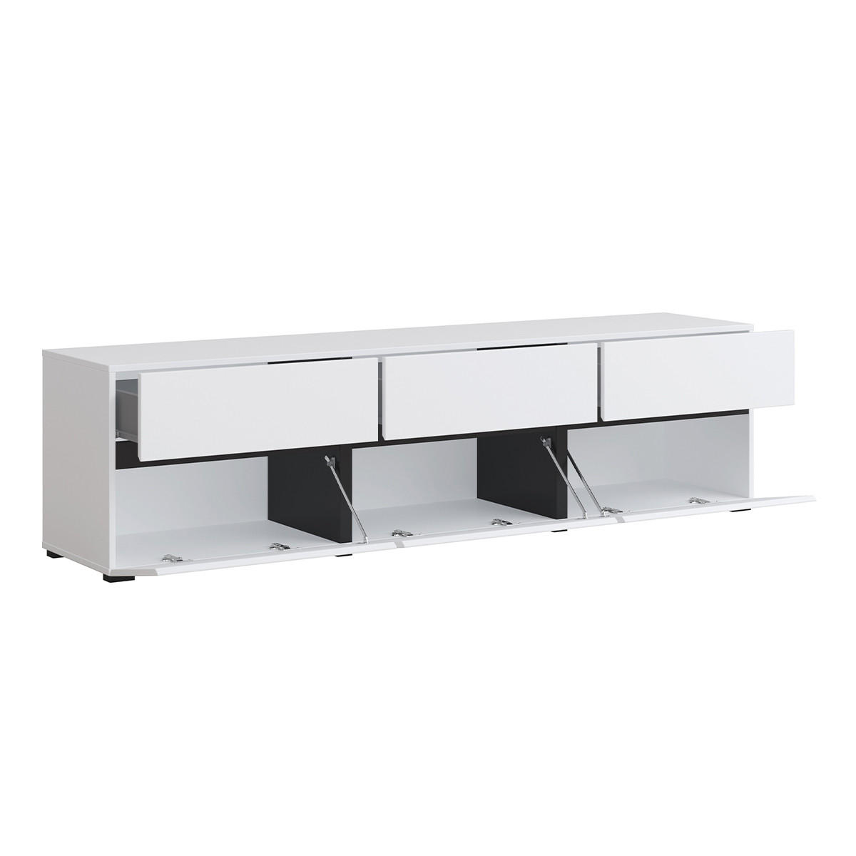 TV STOLEK Lilia Bílá - bílá, kompozitní dřevo (180/48/40cm) - Petits-meubles