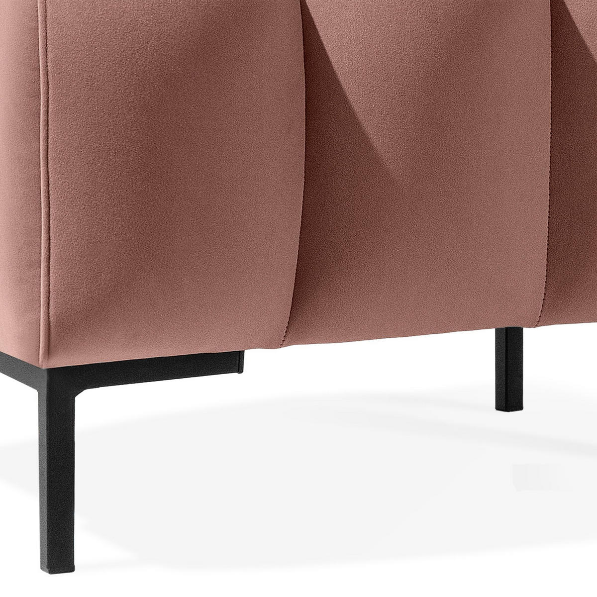 SITZHOCKER Polsterhocker PECCO, Veloursstoff - Beige/Schwarz, Holz/Textil (60/50/50cm) - KONSIMO®