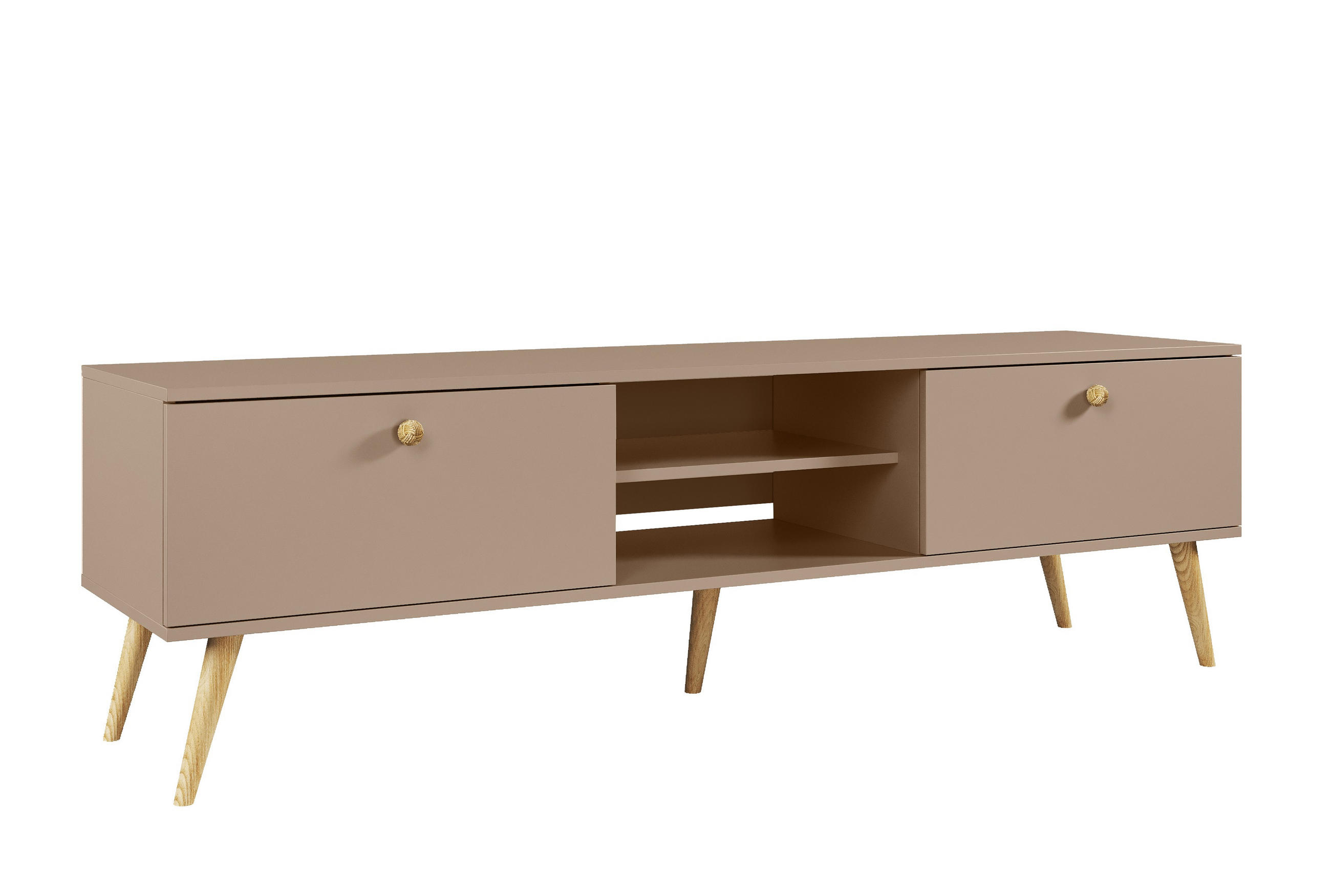 TV-SCHRANK Macchiato Skandinavisch Holzbeine - Beige, Holzwerkstoff (170/50/41cm) - Sepro Meble
