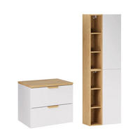 PODUMIVALNIŠKA OMARICA 60.6cm Oria 2-delni komplet Bela - bela, leseni material (60.6/50/46.5cm) - Petits-meubles