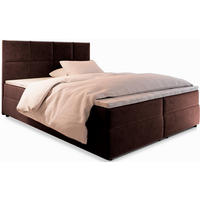 BOXBETT LENA 140x200 cm mit Matratze und Topper - Braun - Braun, Holz (140/200cm) - MASSENO