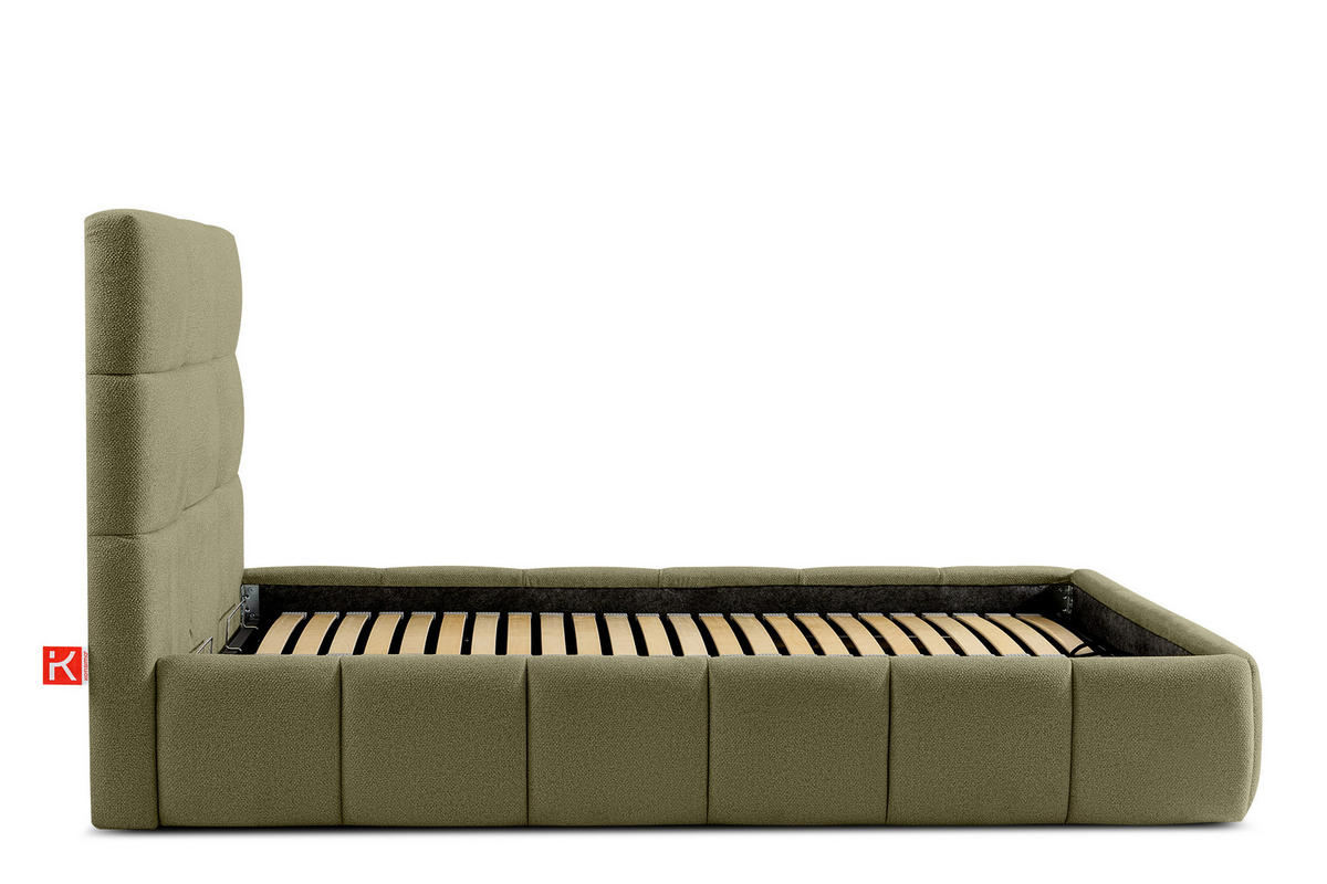 POLSTERBETT ALTOS Einzelbett, Bouclé, grün - Grün, Holz/Holzwerkstoff (120/200cm) - KONSIMO®