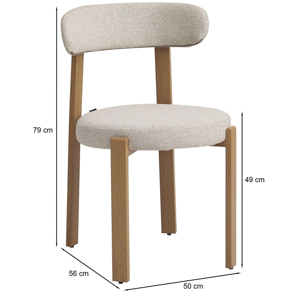 ESSZIMMERSTUHL Afinatte Beige - Beige, Textil/Metall (50/79/56cm) - Selsey