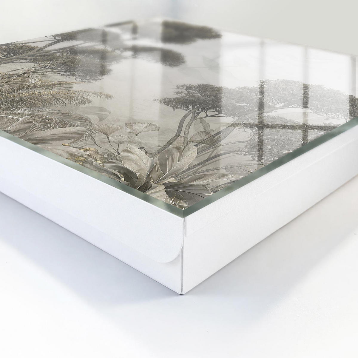 SCHLÜSSELBOX Weiß 30x30 cm – Türöffnung nach rechts - Sinnliche Natur - Grau, Metall (30/30/5cm) - TULUP