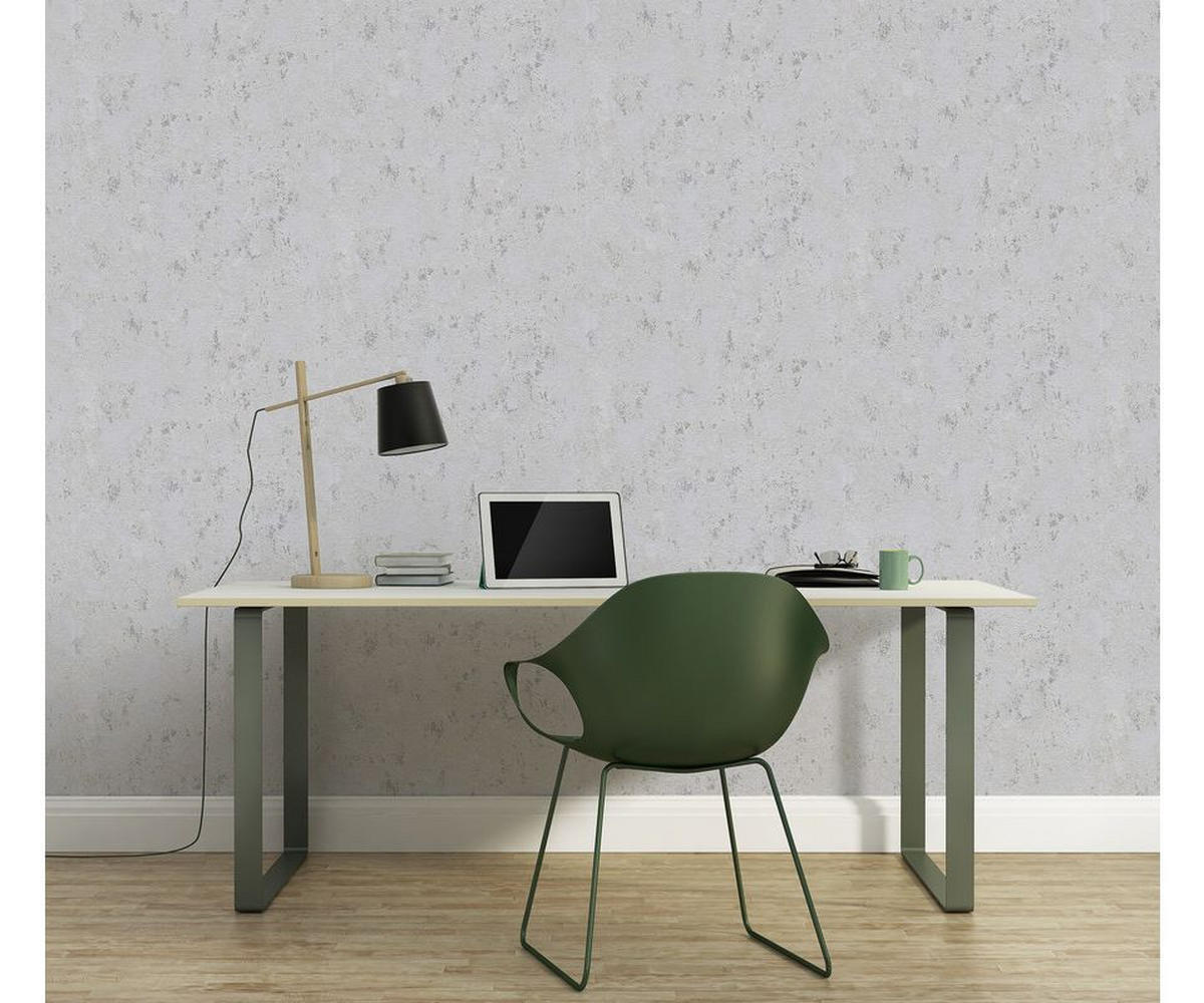 VLIESTAPETE Silber 53/1005 cm - Silberfarben, Textil (53/1cm) - KUNSTLOFT