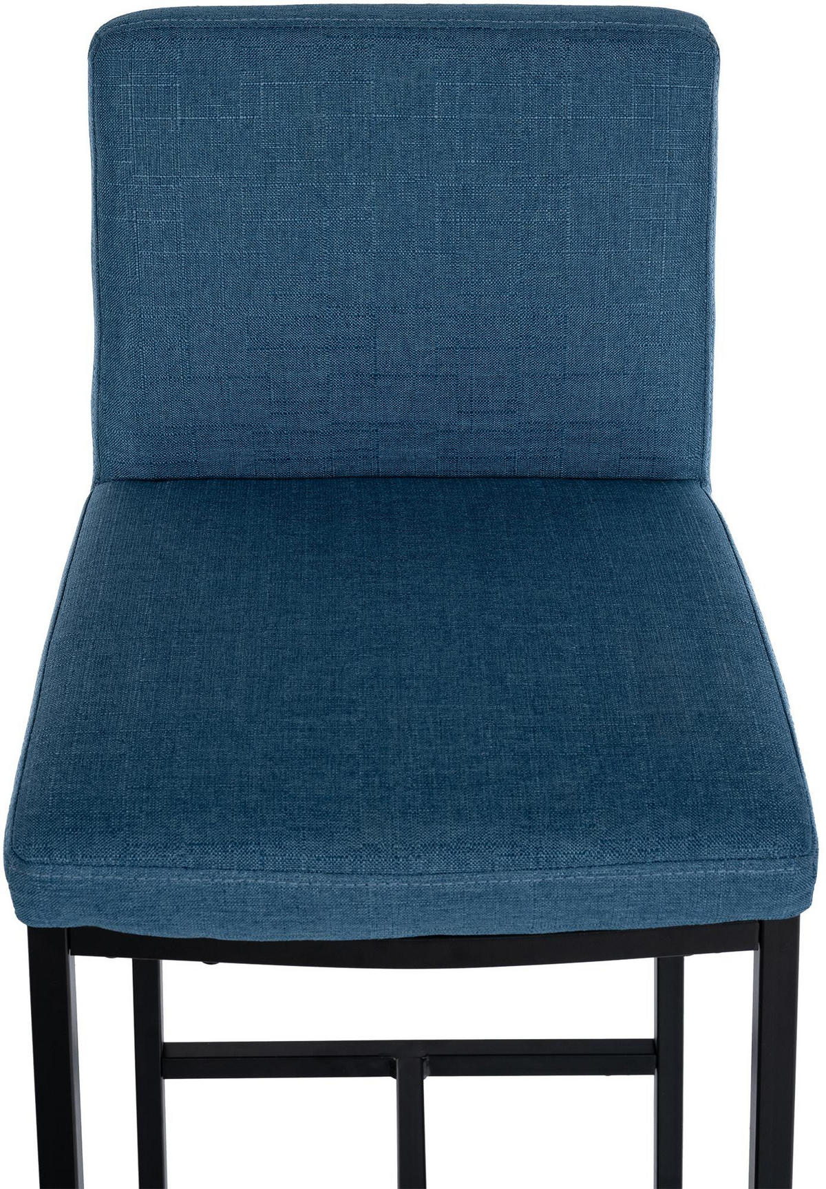 BARHOCKER Stoff Blau - Blau/Schwarz, Textil/Metall (43/110/49cm) - CLP