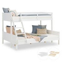 ETAGENBETT 90/200 cm und 180/200 mit Matratzen - Weiß, Holz - Homestyle4u
