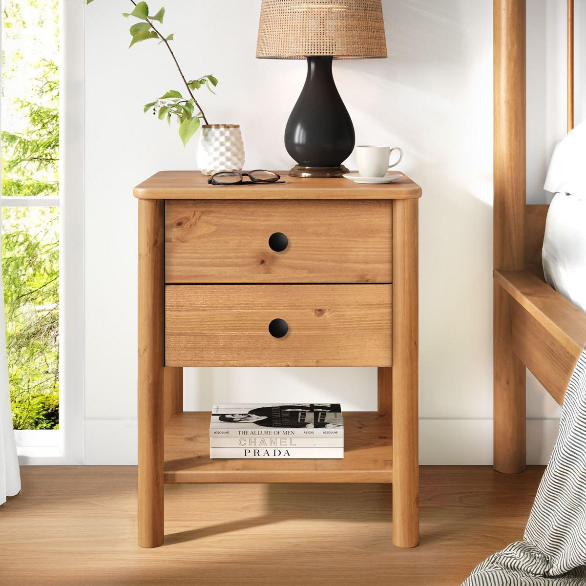 NACHTTISCH APOANA Eiche - Eichefarben, Holz (45/53/35cm) - IDIMEX