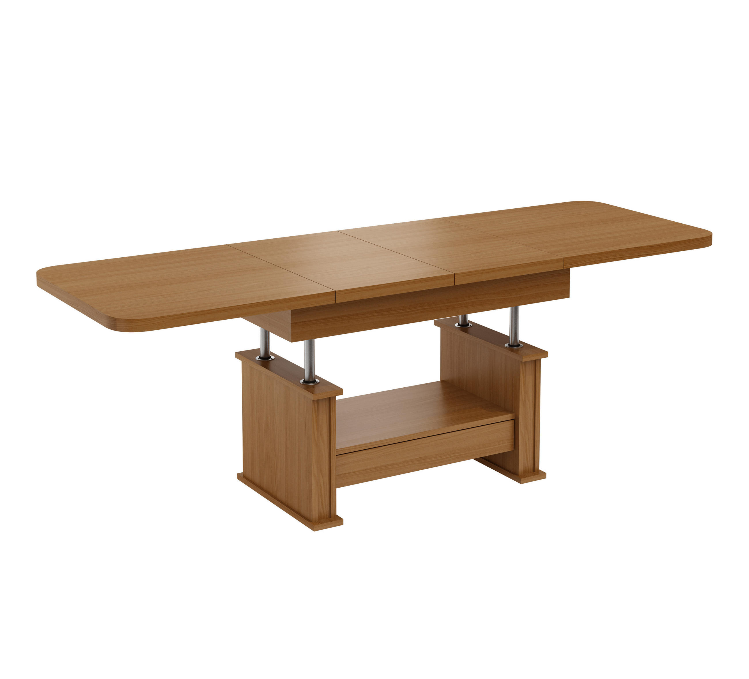 COUCHTISCH rechteckig Erle ausziehbar höhenverstellbar - Erlefarben, Holzwerkstoff (70/120/60cm) - designimpex