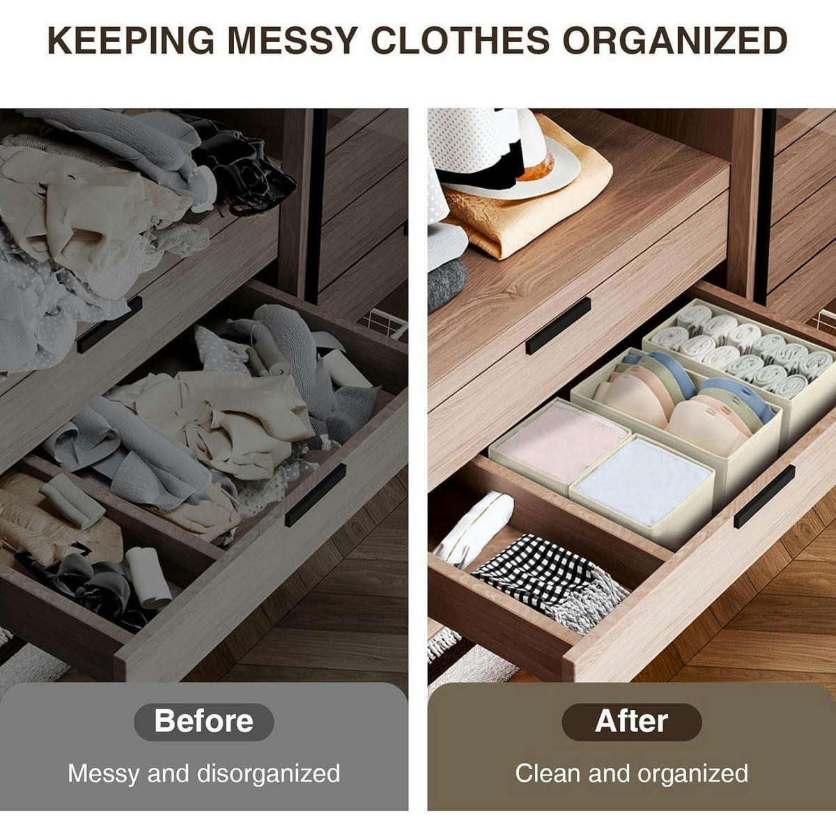 SCHUBLADEN Organizer 12-teiliges Set Beige - Beige, Textil (15/9/30cm)