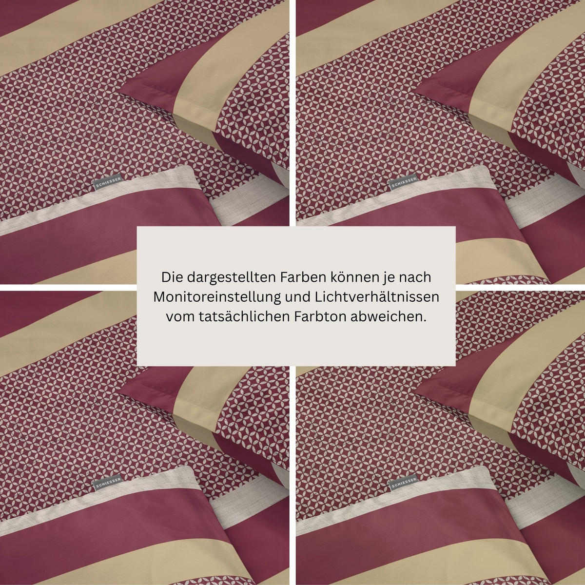 BETTWÄSCHESET Dion - Baumwollsatin - 2-teilig - 135x200 cm - Bordeaux - Bordeaux, Textil (135/200cm) - SCHIESSER