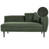 CHAISELONGUE Bouclé dunkelgrün rechtsseitig Chevannes - Schwarz/Grün, Textil (138/74/77cm) - Beliani