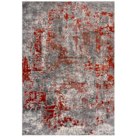 TEPPICH Kunst-Abstrakt-Muster DEE, Rot-Grau 200x290 cm - Rot, Textil (200/290cm) - KADIMA DESIGN