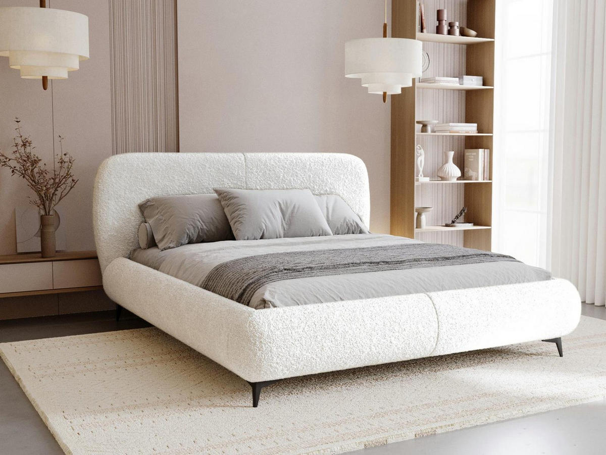 POLSTERBETT 180x200 Creme - Creme, Holzwerkstoff - Compleo24