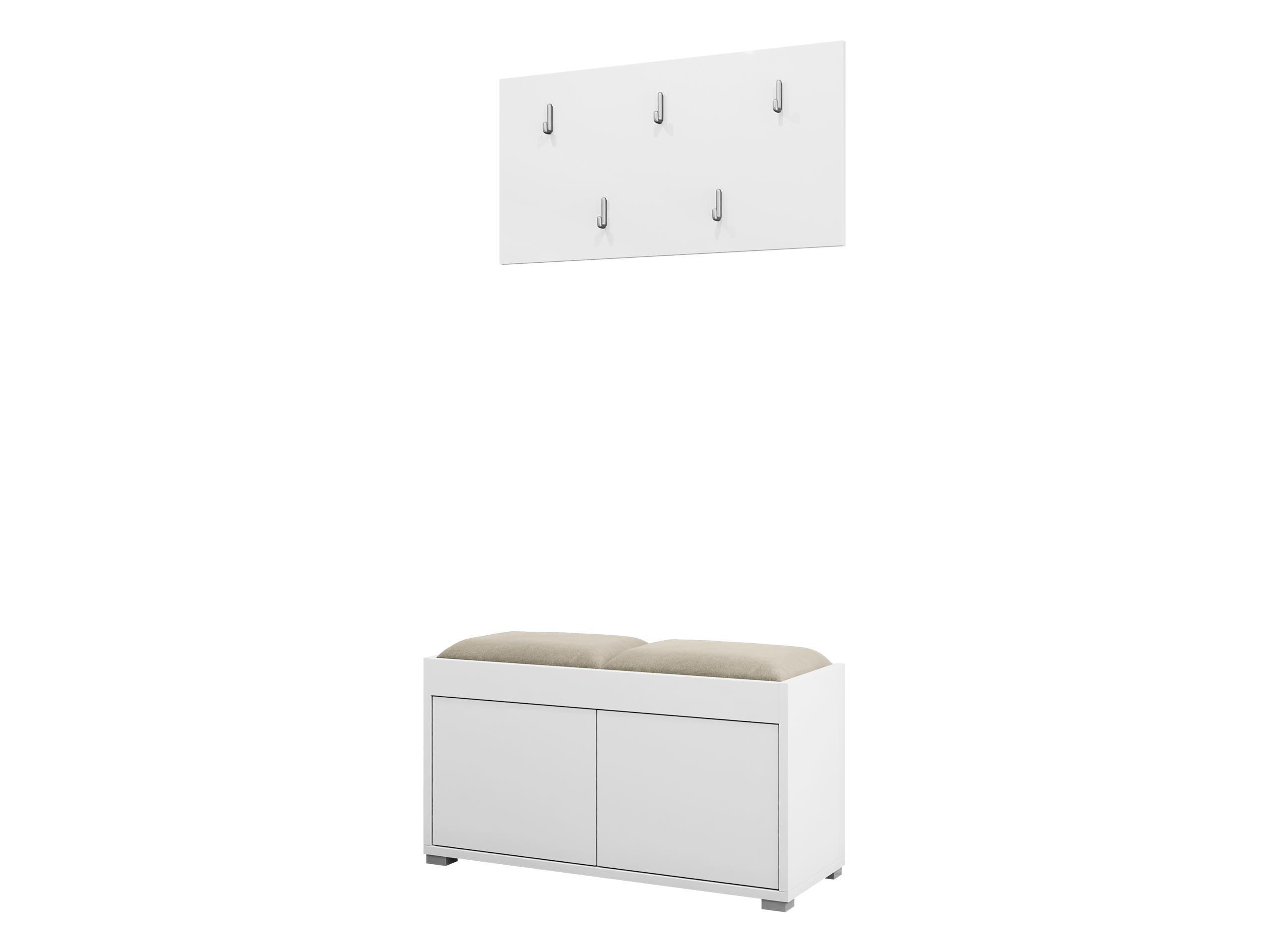 Mirjan24 Garderoben-Set Weiß, Beige 84x45x35 cm